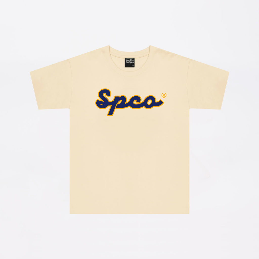 Camiseta color crema logo south people frontal